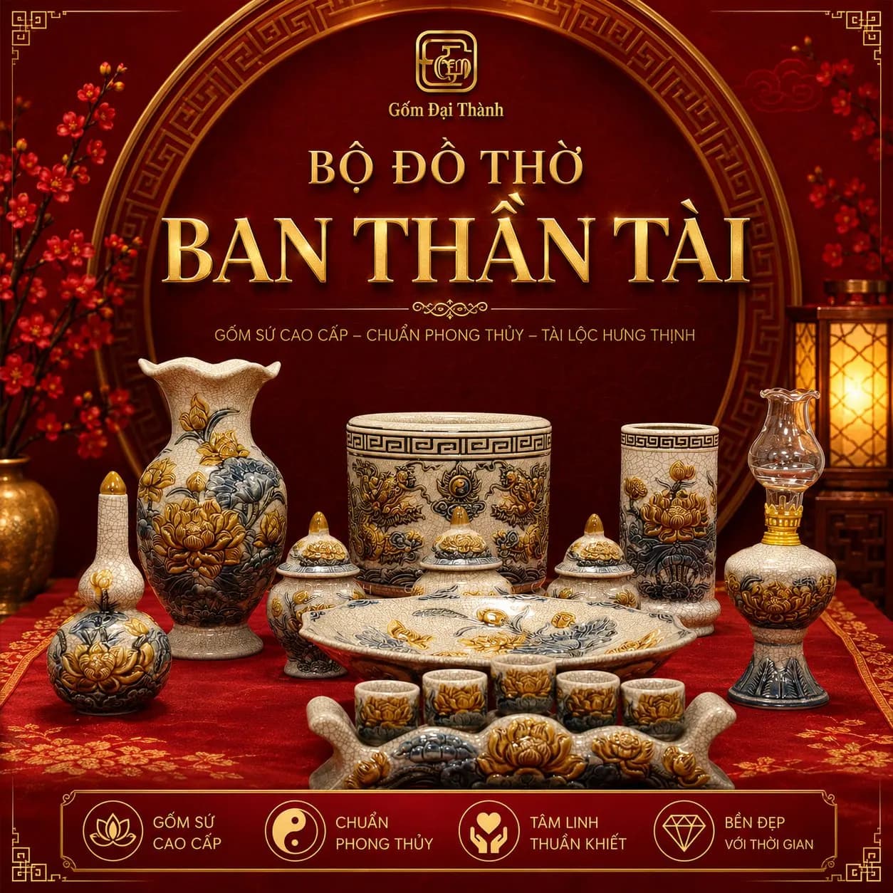 Ban thần tài - Men rạn